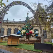 Birmingham's Pigeon Park Gets Festive With Giant Interactive Bauble Installation