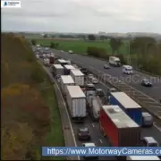 M5 Motorway Chaos: Overturned Vehicle Sparks Major Delays and Hour-Long Queues