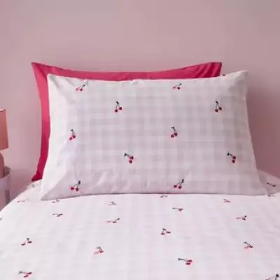 Dunelm's Embroidered Cherry Gingham Bedding Earns Rave Reviews for Quality and Value
