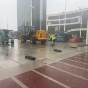 Mystery Staging Erected in Birmingham's Centenary Square Sparks Peaky Blinders Speculation