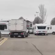 Travellers Occupy Council Car Park at Birmingham's Billesley Common
