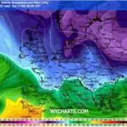 Weather Maps Forecast 500-Mile Snow Band and -10C Arctic Freeze for UK