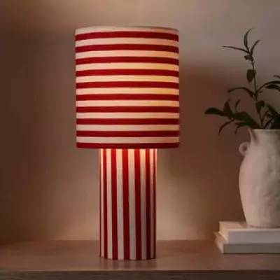 Dusk's Lucia Striped Table Lamp Praised by Shoppers, Now Under £22 with Discount