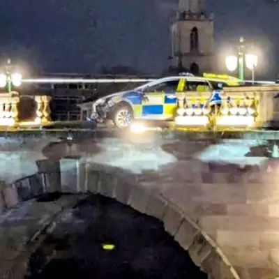 Police Car Left Dangling Over Edge of Historic Worcester Bridge After Crash