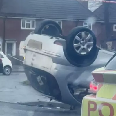 Woman and Child Hospitalised After Wednesbury Crash Leaves Car Overturned