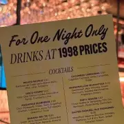 Birmingham Bar Offers 1998 Drink Prices This Weekend Only