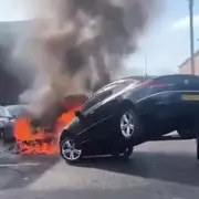 Forklift Driver Saves Cars from Blazing Audi in Birmingham Street Fire