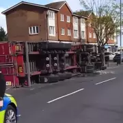 Stolen Lorry Loaded with Alcohol Overturns in Birmingham After Police Chase