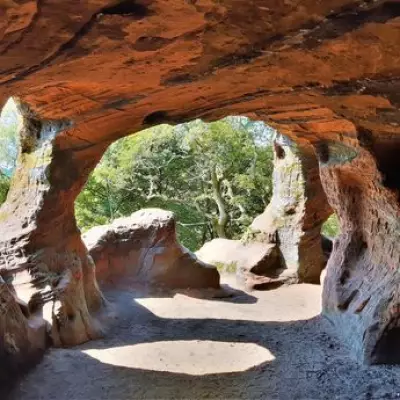 Hidden Gem Walk with Spooky Rock Formations Near Birmingham