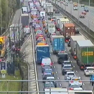 M1 Motorway Shut Both Ways After Car Plunges Off Bridge in Leicestershire