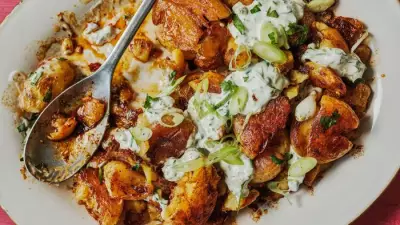 Smoky Crispy Potato Salad Recipe with Tangy Mustard Caper Dressing