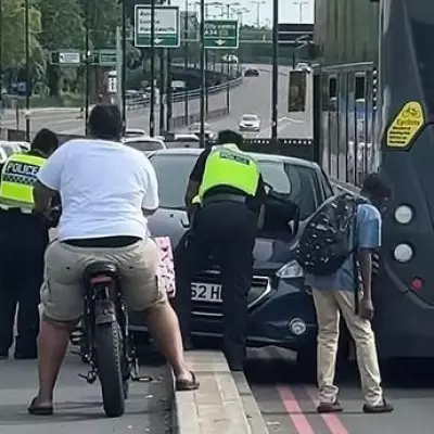 Car Trapped Wrong Way Beside Bus on Busy Birmingham Route Sparks Confusion
