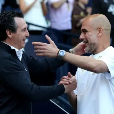 Unai Emery Gifts Pep Guardiola Aston Villa Replica Before Final Man City Match