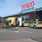 Air Ambulance Lands at Tesco Superstore in Rugeley Emergency Response