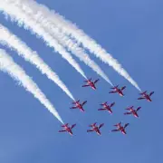 Red Arrows wow crowds with rare maneuvers at Midlands Air Festival