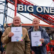 Twin brothers break British record with 20,000 Big One roller coaster rides