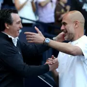 Unai Emery Gifts Pep Guardiola Aston Villa Replica Before Final Man City Match