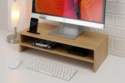 Ergonomic Monitor Riser: Boost Home Office Posture and Desk Organisation