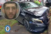 Banned Driver Crashes Into Garden Wall During High-Speed Chase