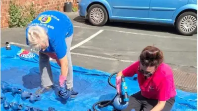 Blue Shoe Exhibition in Blackpool Highlights Domestic Abuse Suicides