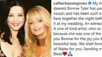Catherine Zeta-Jones Pays Emotional Tribute to Bonnie Tyler After Death at 75