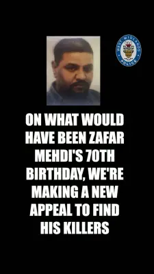 Fresh Appeal Over 2000 Murder of Zafar Medhi on His 70th Birthday
