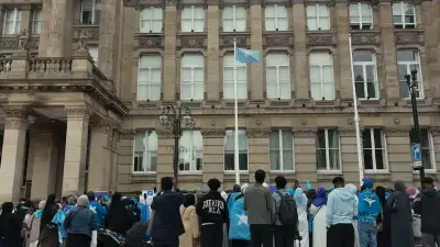 Library of Birmingham lights up blue and white for Somali independence celebration
