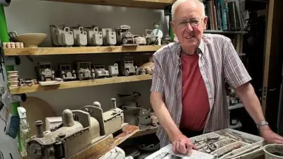 Model Maker Toni Zientek Exhibits Ceramic Transport Art at Macclesfield Art Fair for Hospice