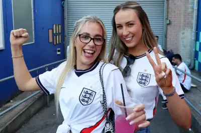 Smiling England Fans in Birmingham During 2026 World Cup Semi-Final