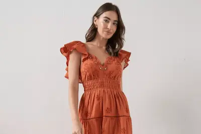 Trend Alert: Frill Sleeve Brown Midaxi Dress Takes Fashion by Storm