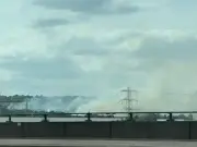 Firefighters battle large blaze on 1000sqm grassland in Netherton, West Midlands