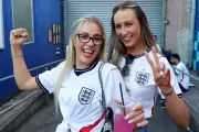 Smiling England Fans in Birmingham During 2026 World Cup Semi-Final