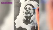 Solihull artist paints football stars using oat milk in stunning portraits