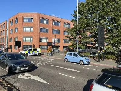 Birmingham police cordon at Hockley street corner after incident