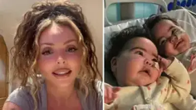 Jesy Nelson emotional as twins' feeding tubes removed