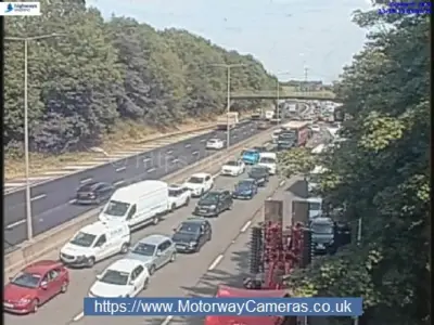M5 southbound shut near Birmingham after serious embankment fire
