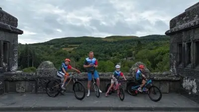 Powys family's unicycle challenge raises funds for Wales Air Ambulance