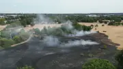 Drone footage shows scale of Perry Hall playing fields fire
