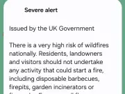 Emergency alert sent to all mobile phones after fires sweep through UK