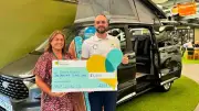 Salop Leisure donates £1,000 to Severn Hospice after World Cup goals