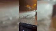 Wall of water rips up road outside Burntwood pub as storm hits