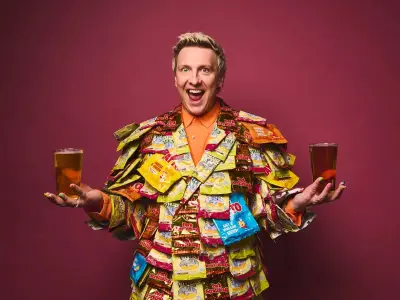 Joe Lycett opens new show with flags on lampposts joke