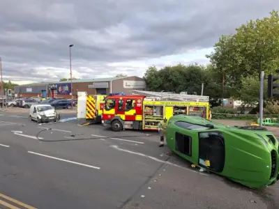 Car overturns in Brierley Hill crash causing major Merry Hill delays