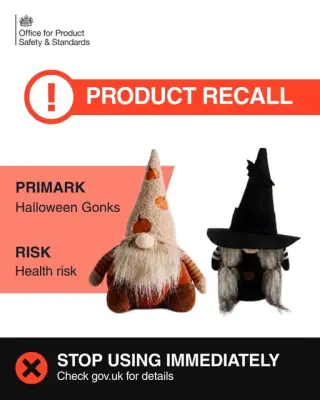 Primark recalls Halloween gonks over asbestos contamination risk